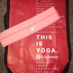 pink lululemon headband + red lululemon bag!!